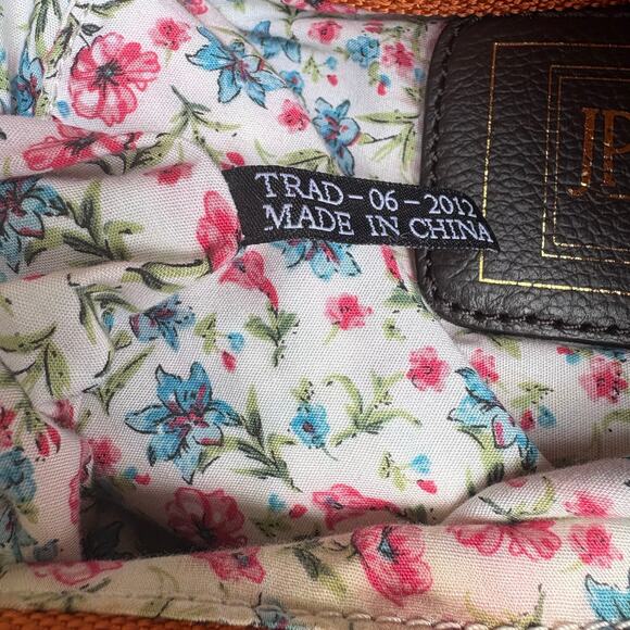 JPK Paris 75 Purse Nylon Bucket Hobo Bag Orange Brown Chunky Large Fall Classy - Picture 15 of 16